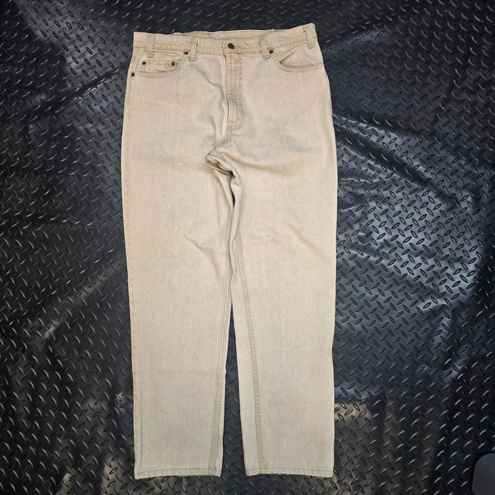 Vintage‎ 1991 Levis 540 Relaxed Fit Jeans Tan Khaki Denim Made in USA Mens 38x32